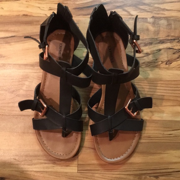 Express Shoes - Black Strappy Sandals Express Shoes - Black Strappy Sandals